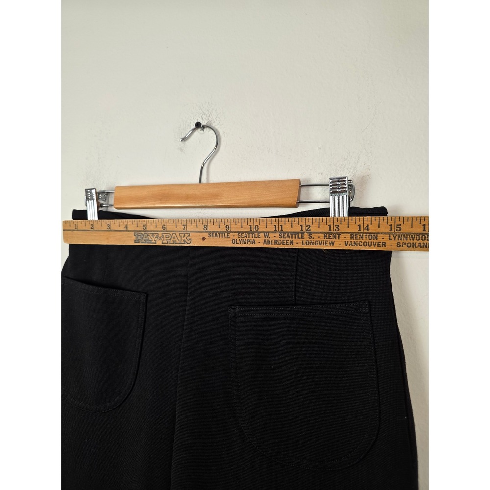 Maeve Anthropologie The Colette Ruffle Hem Cropped Pants Black 29P Wide Leg High - Picture 9 of 11